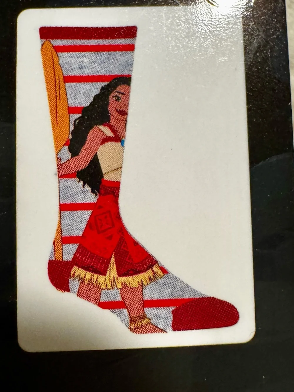 Disney Moana Red and Cream Cream Socks